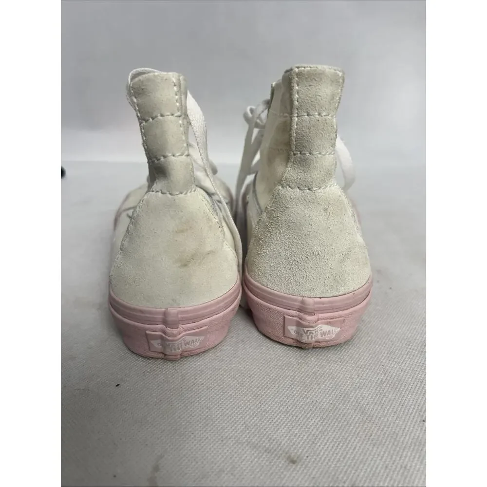 Vans Sk8-Hi Skate Cream/Pink Tapered Suede Sneaker Women 8.5 - Picture 5 of 10